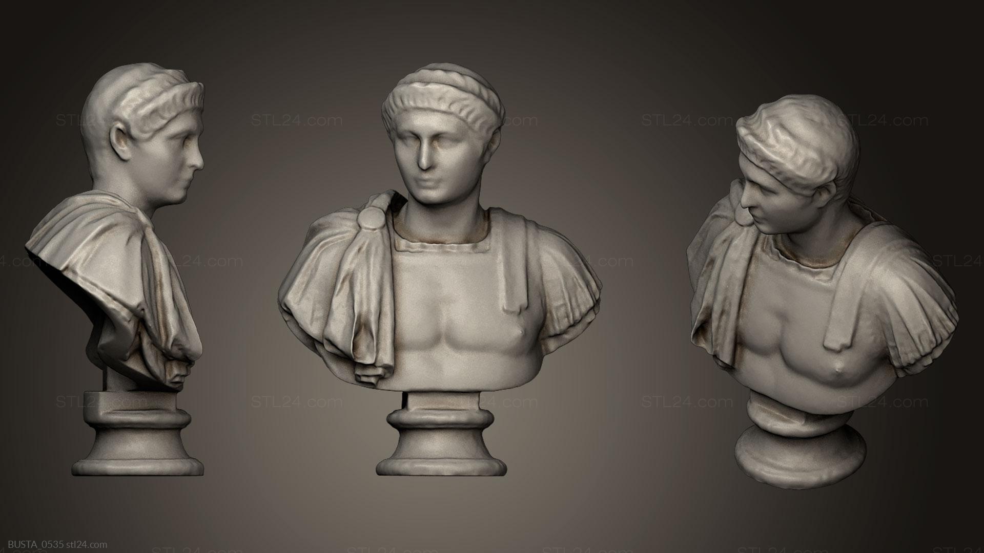 Бюсты и головы античные и исторические (Неизвестный Mal 22, BUSTA_0535) 3D модель для ЧПУ станка